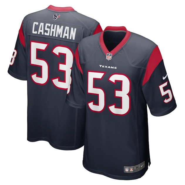 mens nike blake cashman navy houston texans game player jersey